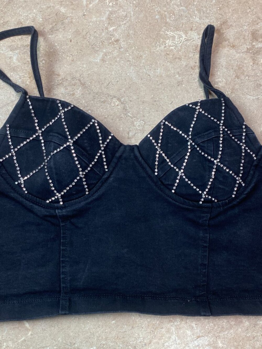 Haute Monde Denim Bustier Top XL